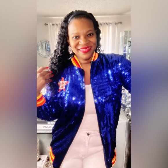 Sale‼️Houston Astro Sequin Jacket. No Discount ‼️ - Picture 6 of 13